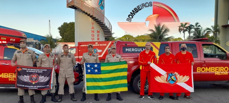 Equipe com 8 bombeiros goianos chega a Bahia para reforço de resgate