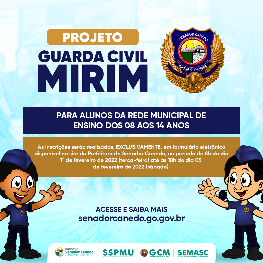 Senador Canedo abre inscrições para o Programa Guarda Mirim