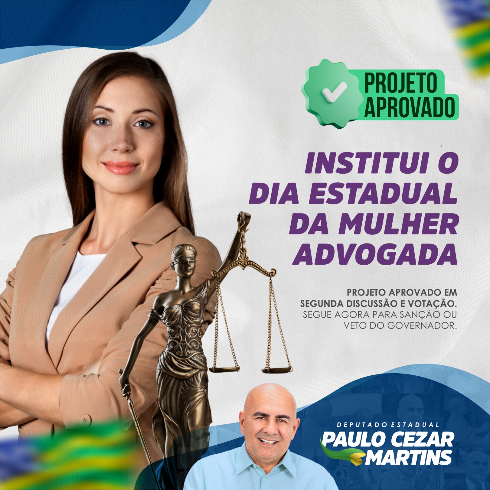 Reconhecimento, à todas mulheres advogadas do estado de Goiás!