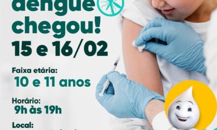 Vacinação contra a dengue em Senador Canedo, começa na quinta-feira, 15